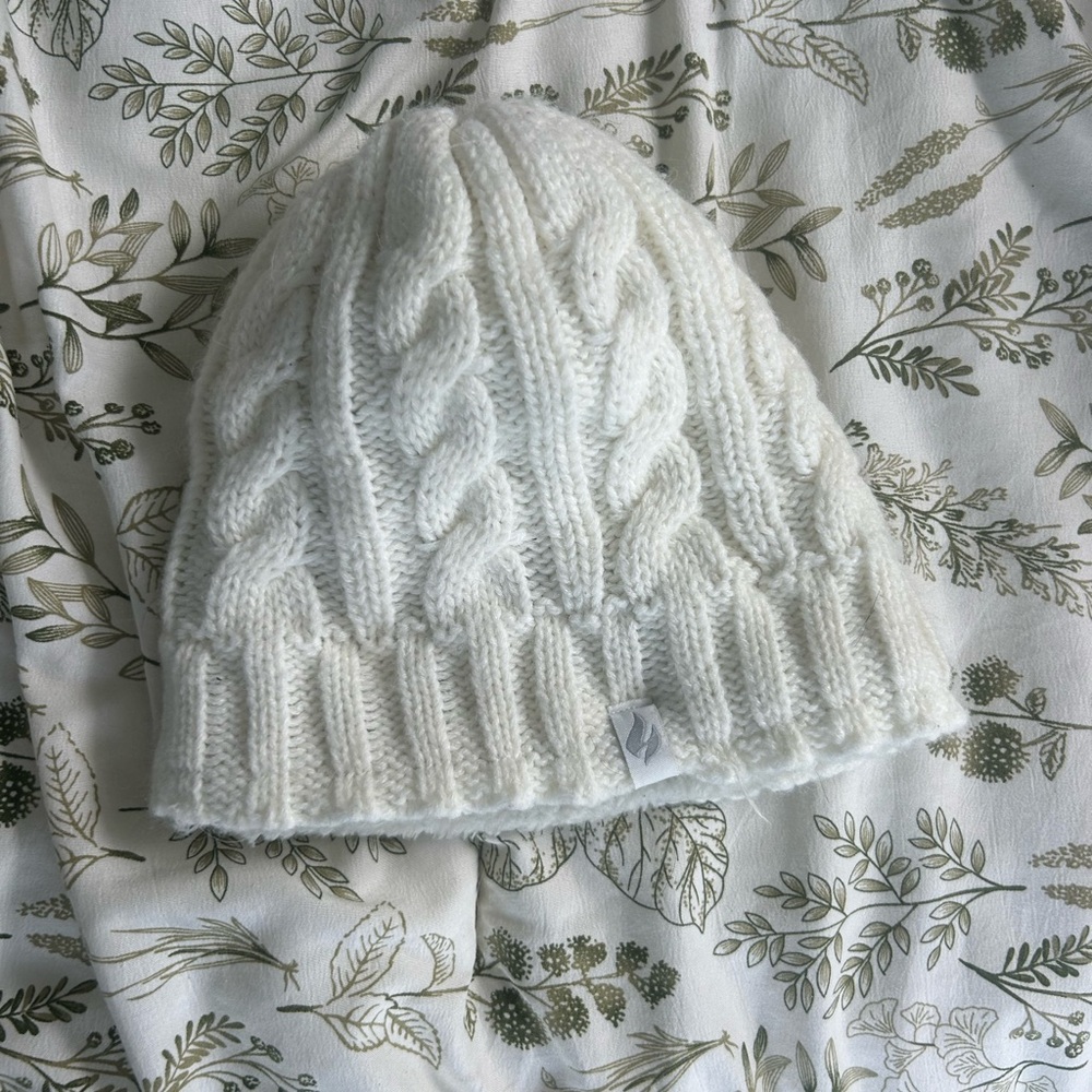 Cozy White Cable Knit Beanie